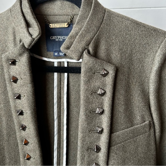 Olive Wool Military Blazer/Coat - Picture 4 of 6